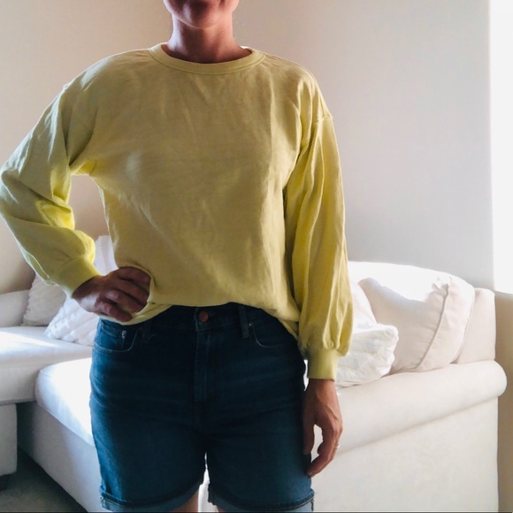 Universal Thread Lemon Yellow Balloon Sleeved Sweatshirt - Picture 7 of 7